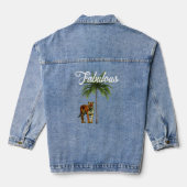 Vrouwen Fabulous Wild Tiger Palm Tree Denim Jacket (Achterkant)