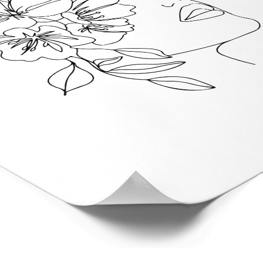 Vrouwen face line art poster (Hoek)