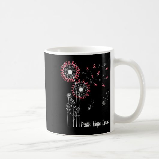 Vrouwen Faith Hope Love Breast Cancer Dandelion Fl Koffiemok (Rechts)