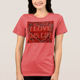Vrouwen Fancy Hart Ik hou van EMS Tri-Blend Shirt