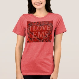 Vrouwen fancy hart Ik hou van EMS Tri-Blend Shirt