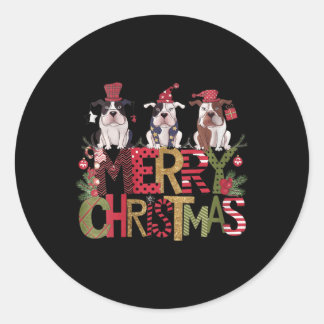 Vrouwen Feestelijke Vrolijke Kerst 'Bulldogs Ronde Sticker