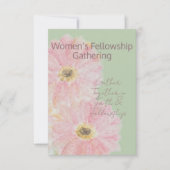 Vrouwen Fellowship | Roze Gerber Daisy Plat Kaart (Voorkant)