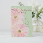 Vrouwen Fellowship | Roze Gerber Daisy Plat Kaart (Staand voorkant)
