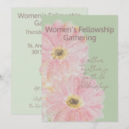 Vrouwen Fellowship | Roze Gerber Madeliefjes Flat Kaart