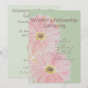 Vrouwen Fellowship   Roze Gerber Madeliefjes Flat Kaart