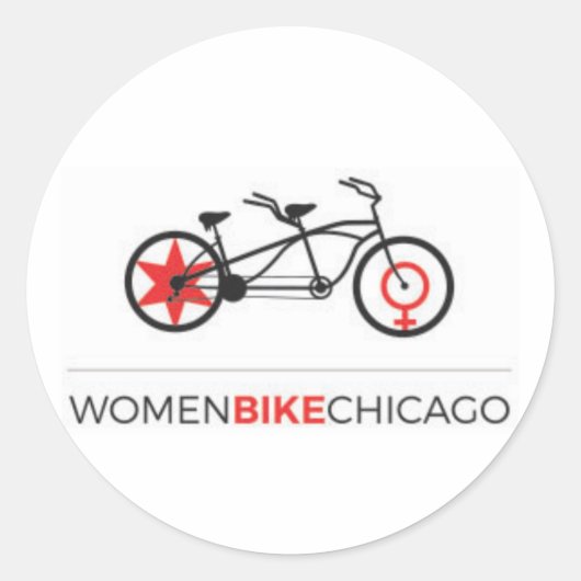 Vrouwen Fiets Chicago - Tandem Bike Stickers (Voorkant)