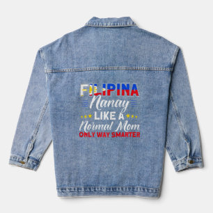 Vrouwen Filipijnse vlag Filipina Nanay Mom Pinay F Denim Jacket