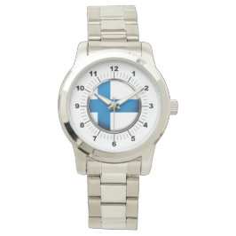 Vrouwen Finse vlag Oversized zilveren horloge