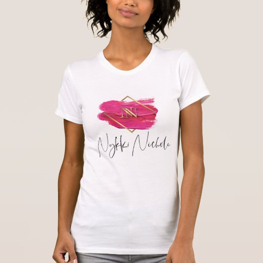 Vrouwen Fitted V-Neck Nykki Nichole T-shirt (Voorkant)