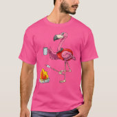 Vrouwen Flamingo Camping Flamingo Camper Camping L T-shirt (Voorkant)