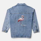 Vrouwen Flamingo Thema Roze Denim Jacket (Achterkant)