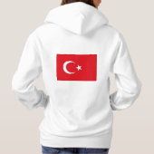 Vrouwen Fleece Jogger met vlag van Turkije Hoodie (Achterkant)