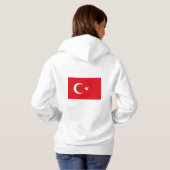 Vrouwen Fleece Jogger met vlag van Turkije Hoodie (Achterkant volledig)