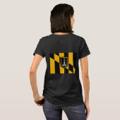 Vrouwen Fleece Zip Jogger met vlag van Baltimore T-shirt (Achterkant volledig)