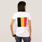 Vrouwen Fleece Zip Jogger met vlag van België T-shirt (Achterkant volledig)