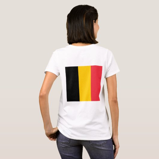 Vrouwen Fleece Zip Jogger met vlag van België T-shirt (Achterkant volledig)