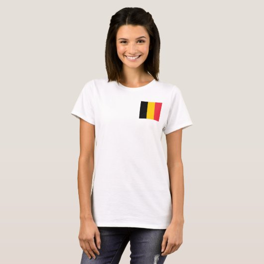 Vrouwen Fleece Zip Jogger met vlag van België T-shirt (Voorkant volledig)