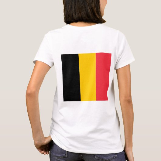 Vrouwen Fleece Zip Jogger met vlag van België T-shirt (Achterkant)