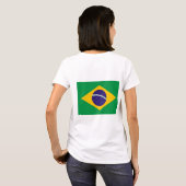 Vrouwen Fleece Zip Jogger met vlag van Brazilië T-shirt (Achterkant volledig)