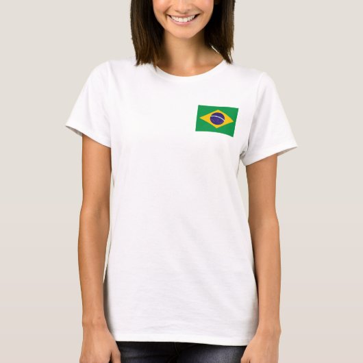 Vrouwen Fleece Zip Jogger met vlag van Brazilië T-shirt (Voorkant)