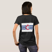Vrouwen Fleece Zip Jogger met vlag van Cincinnati T-shirt (Achterkant volledig)