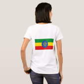 Vrouwen Fleece Zip Jogger met vlag van Ethiopië T-shirt (Achterkant volledig)