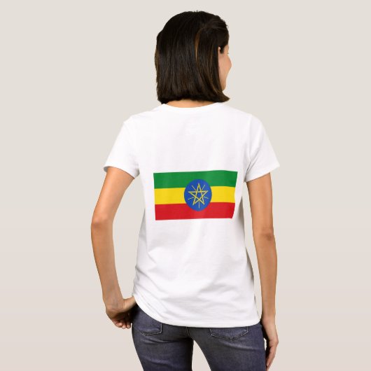 Vrouwen Fleece Zip Jogger met vlag van Ethiopië T-shirt (Achterkant volledig)