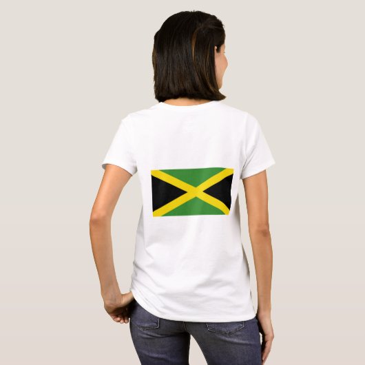 Vrouwen Fleece Zip Jogger met vlag van Jamaica T-shirt (Achterkant volledig)