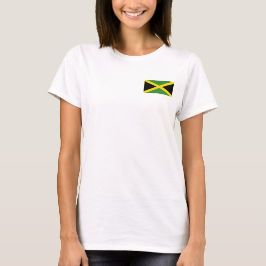 Vrouwen Fleece Zip Jogger met vlag van Jamaica T-shirt (Voorkant)