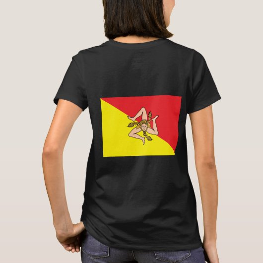 Vrouwen Fleece Zip Jogger met vlag van Sicilië T-shirt (Achterkant)