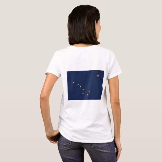 Vrouwen Fleece Zip Jogger vlag van Alaska, Verenig T-shirt (Achterkant volledig)