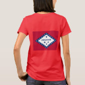 Vrouwen Fleece Zip Jogger vlag van Arkansas, Veren T-shirt (Achterkant)