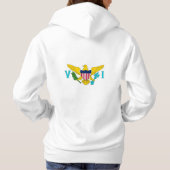 Vrouwen Fleece Zip Jogger vlag van Maagdeneilanden Hoodie (Achterkant)