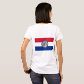 Vrouwen Fleece Zip Jogger vlag van Missouri, Veren T-shirt (Achterkant volledig)
