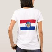 Vrouwen Fleece Zip Jogger vlag van Missouri, Veren T-shirt (Achterkant)