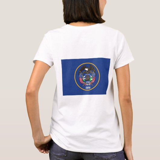 Vrouwen Fleece Zip Jogger vlag van Utah T-shirt (Achterkant)