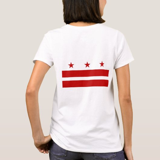 Vrouwen Fleece Zip Jogger vlag van Washington DC T-shirt (Achterkant)
