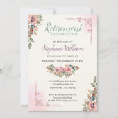 Vrouwen Floral Classic Elegant Pensioen Party Kaart (Voorkant)