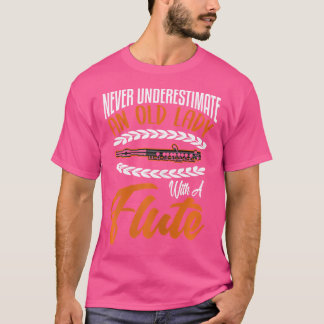 Vrouwen Fluit Shirt Funny Old Lady Fluit Speler Se
