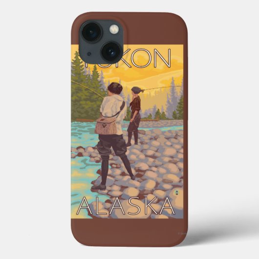 Vrouwen Fly Fishing - Yukon, Alaska Case-Mate iPhone Case (Achterkant)