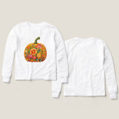 Vrouwen Folk Art Pumpkin T-shirt – Symmetrisch (Voorkant /achterkant)