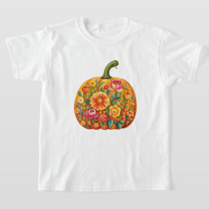 Vrouwen Folk Art Pumpkin T-shirt – Symmetrisch