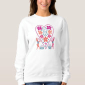 Vrouwen Folky Heart met Konijnen Sweatshirt (Voorkant)