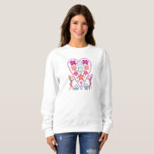 Vrouwen Folky Heart met Konijnen Sweatshirt (Voorkant volledig)
