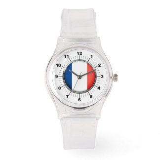 Vrouwen Frankrijk Vlag Sportief Roze Silicon Horlo Horloge