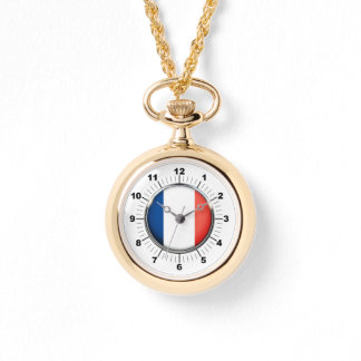 Vrouwen Frankrijk Vlag Wraparound Gold Watch Horloge