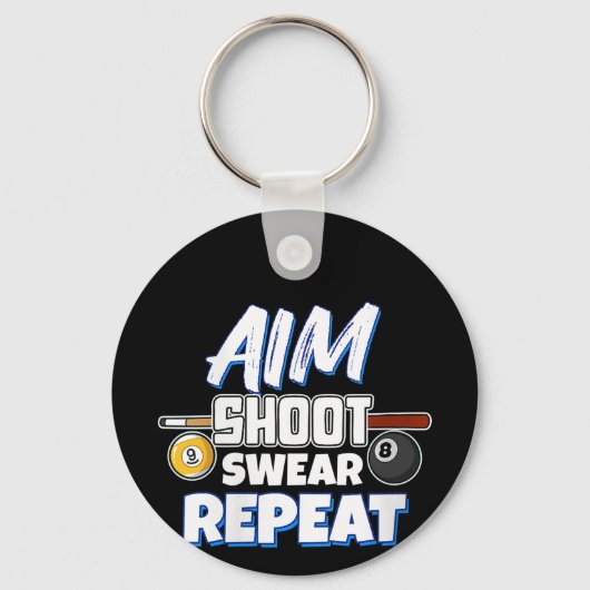 Vrouwen Funny Aim Pool Player Gift Billiard Balls Sleutelhanger (Voorkant)