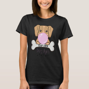 Vrouwen Funny Best Ever Dog tante Bubble Gum T-shirt