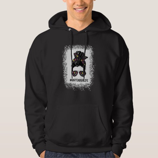 Vrouwen Funny Distress Bartender Bar Life B Hoodie (Voorkant)